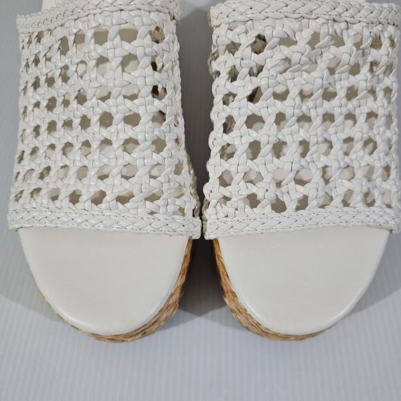 NEW Marc Fisher LTD Hollis Wedge Size 10 Platform Espadrille Sandal White Raffia - Picture 5 of 12